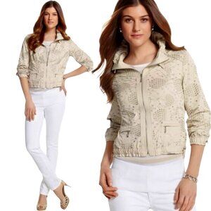 White House black-market  3/4 sleeves  drawstrings eyelet  women’s jacket size 6